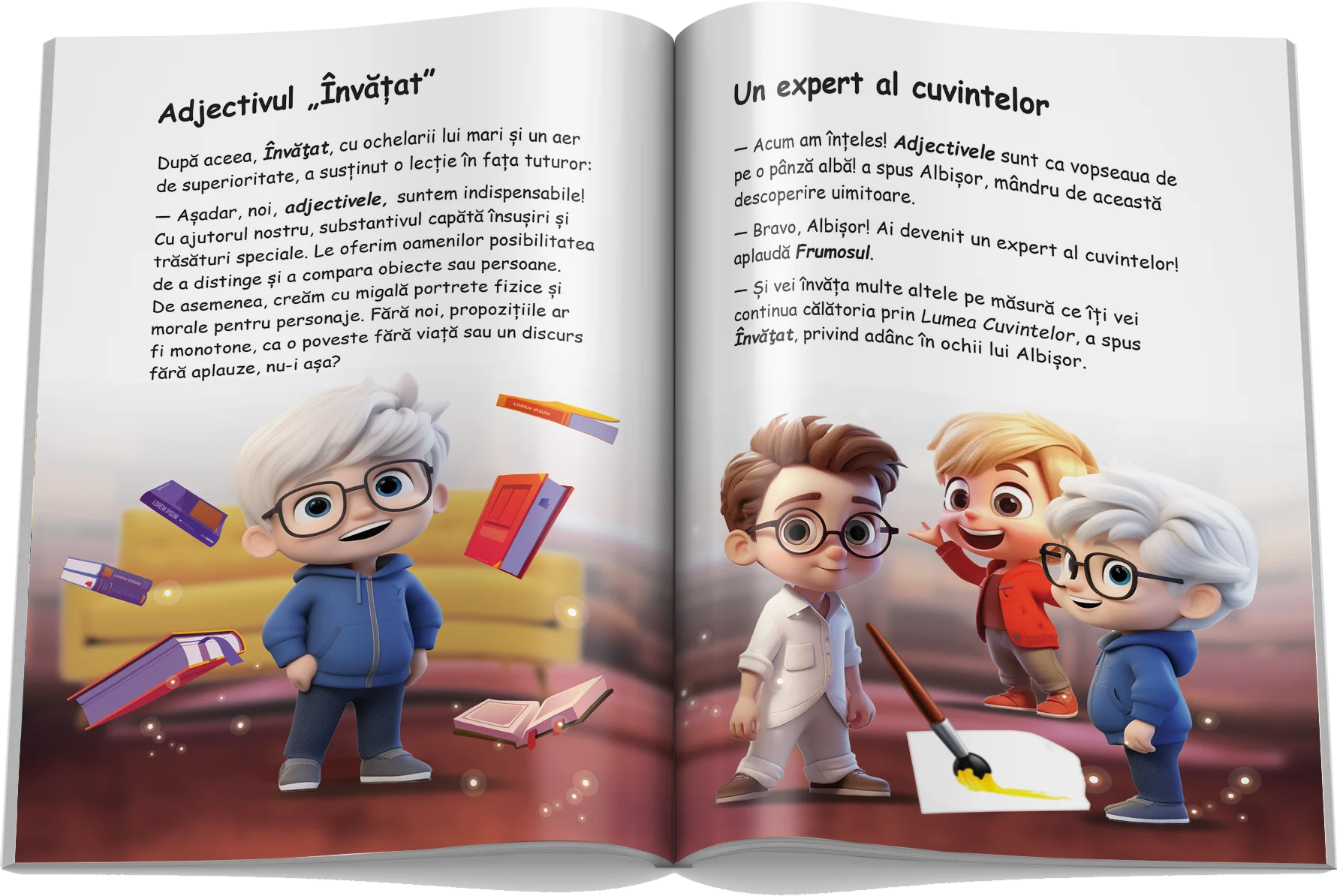 Pagină interioară din Setul Părți de Vorbire