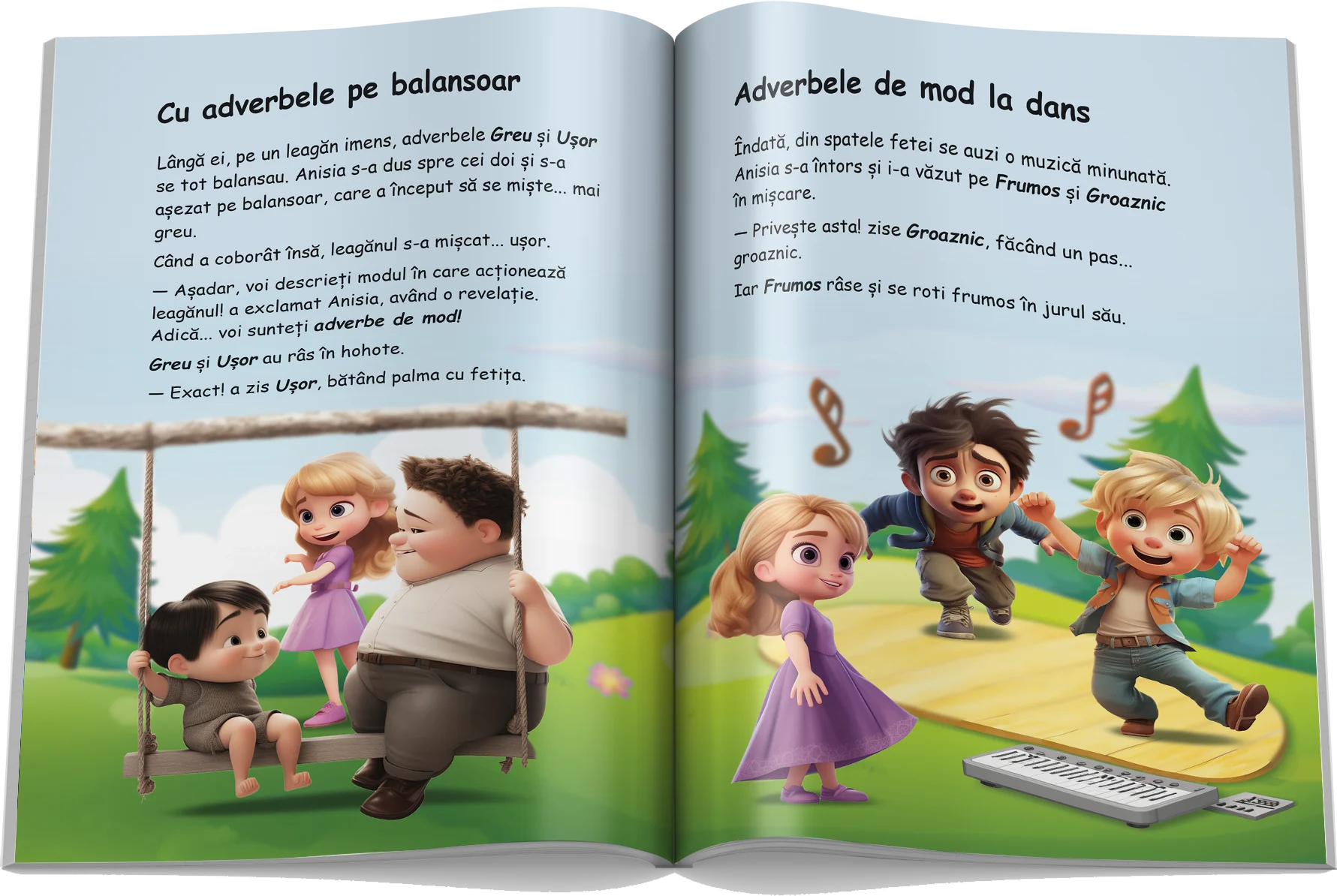 Pagină interioară din Setul Părți de Vorbire