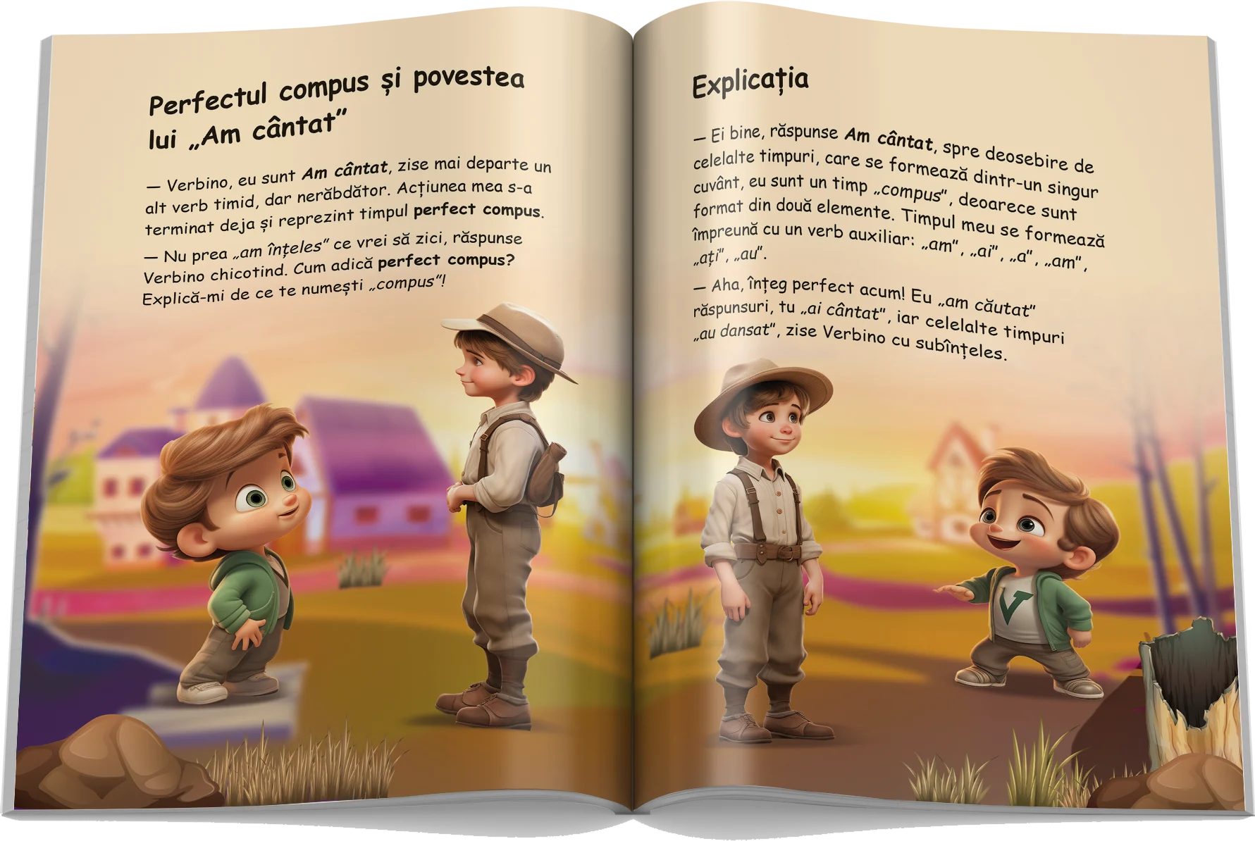 Pagină interioară din Setul Părți de Vorbire