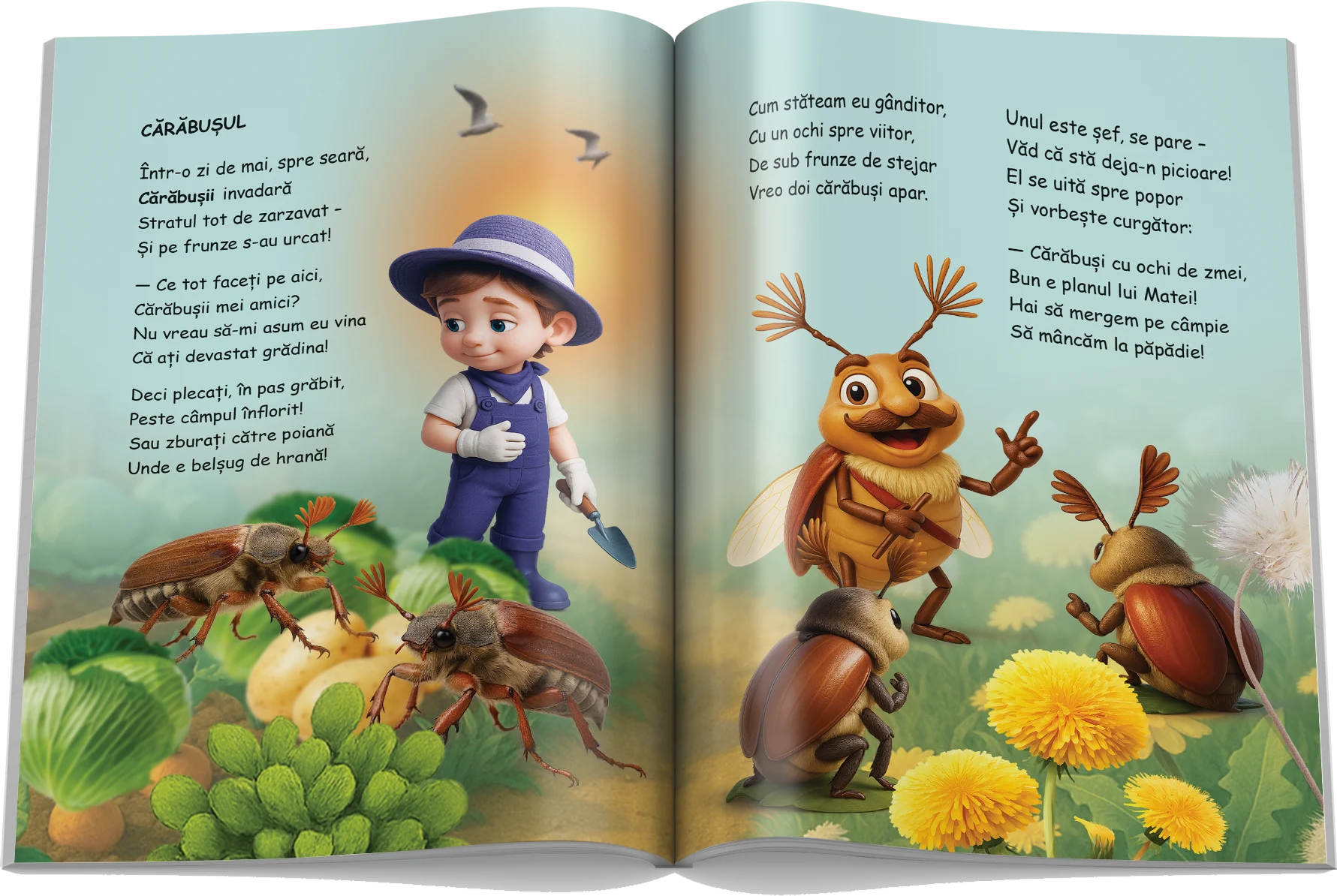 Pagină interioară din Setul Păsări și Insecte