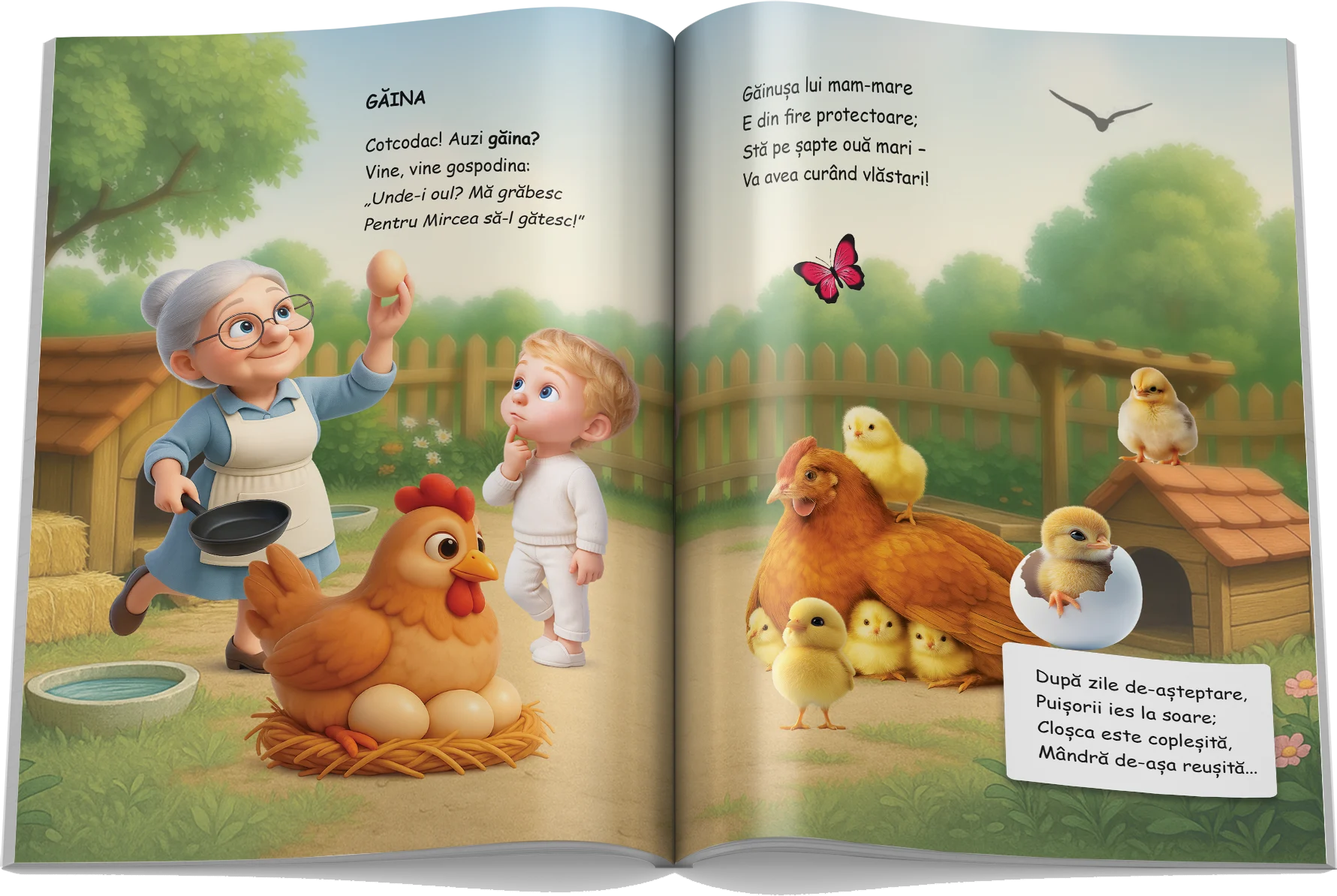 Pagină interioară din Setul Păsări și Insecte