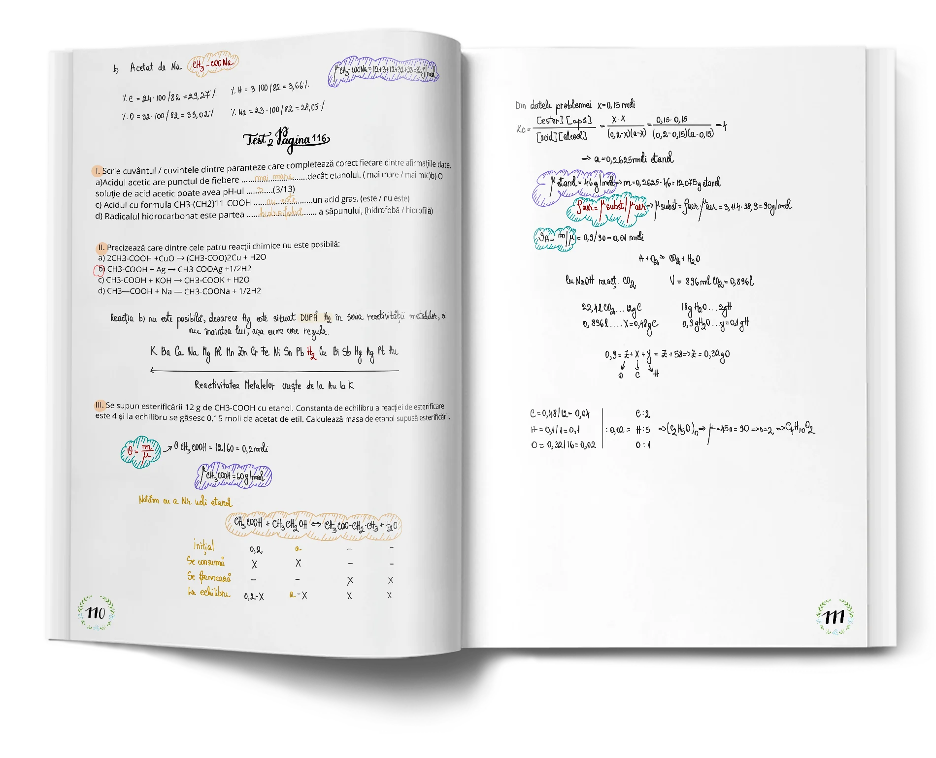 Pagină interioară din Setul Probleme de Chimie pentru Admiterea la Medicină